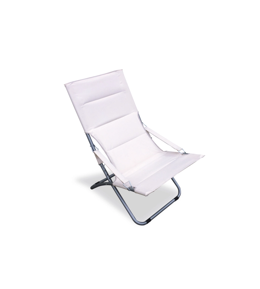 SDRAIO DA GIARDINO ESSENZA "CAPRI" IN ACCIAIO E PVC ECRÙ 87X86X60 CM