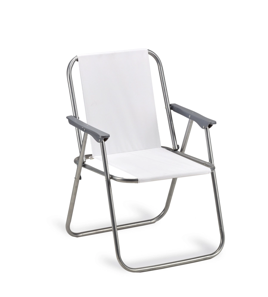 SEDIA DA GIARDINO ESSENZA "RELAX" IN ACCIAIO E PVC BIANCA 53X47X76 CM