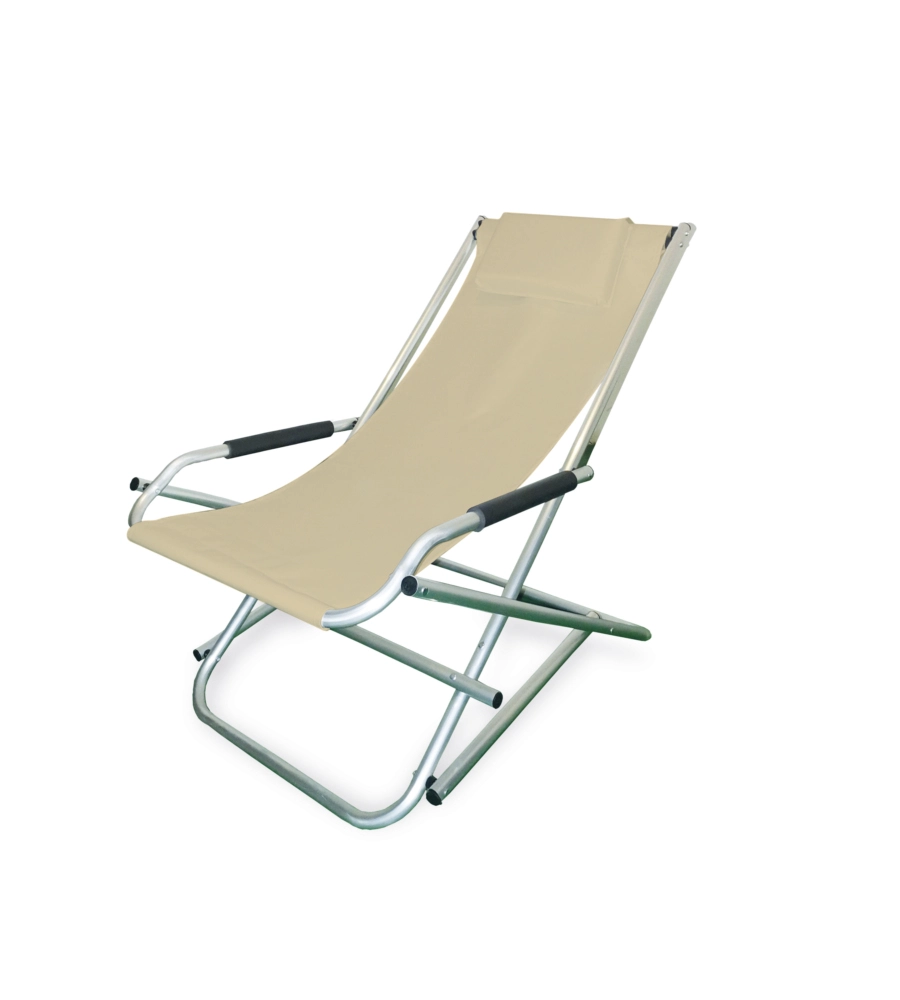 SDRAIO DA GIARDINO ESSENZA "ELBA" IN ALLUMINIO E PVC BEIGE 60X97X70 CM