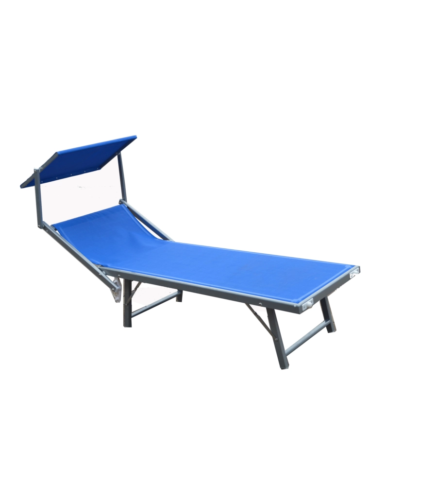 LETTINO PRENDISOLE RECLINABILE ESSENZA "IBIZA" IN ALLUMINIO E TEXTILENE BLU 183X59X36 CM