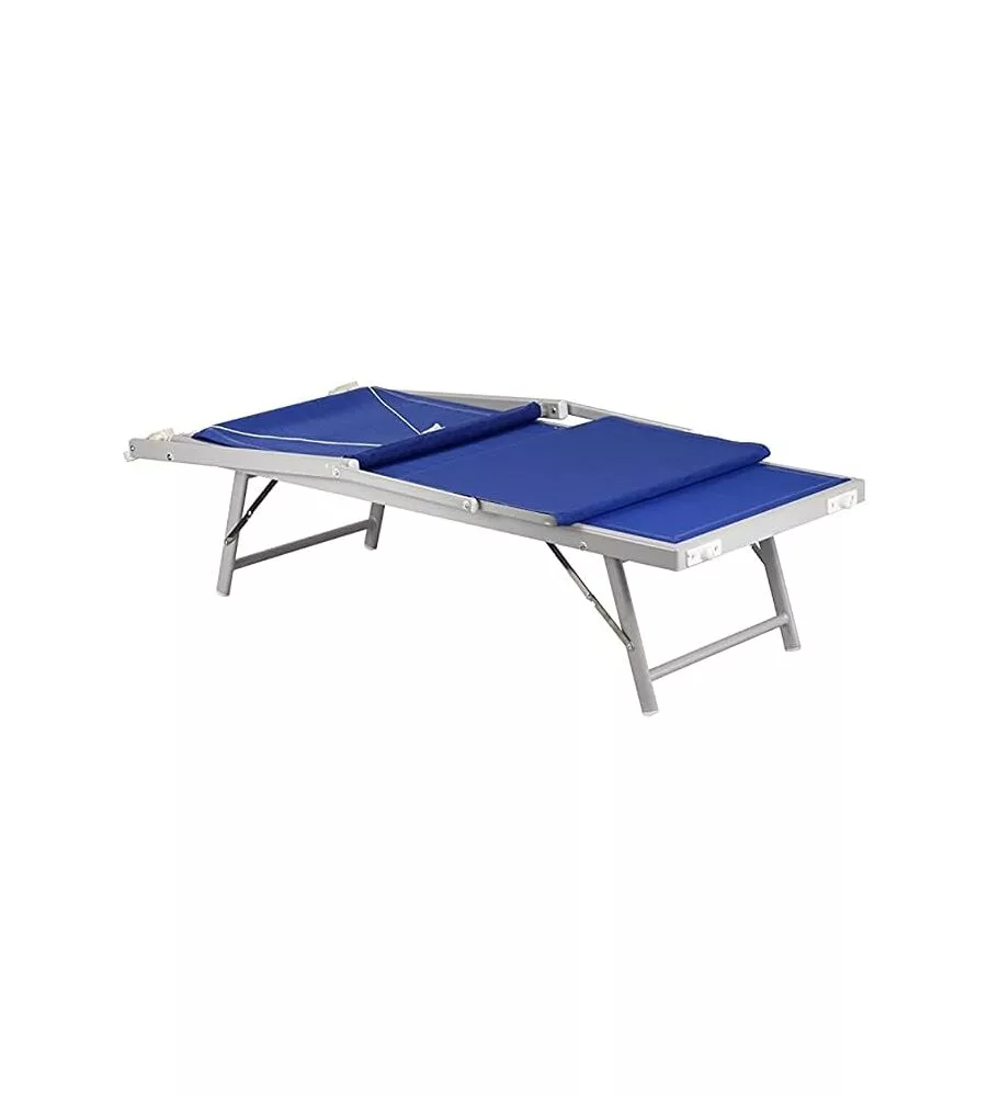 LETTINO PRENDISOLE RECLINABILE ESSENZA "IBIZA" IN ALLUMINIO E TEXTILENE BLU 183X59X36 CM