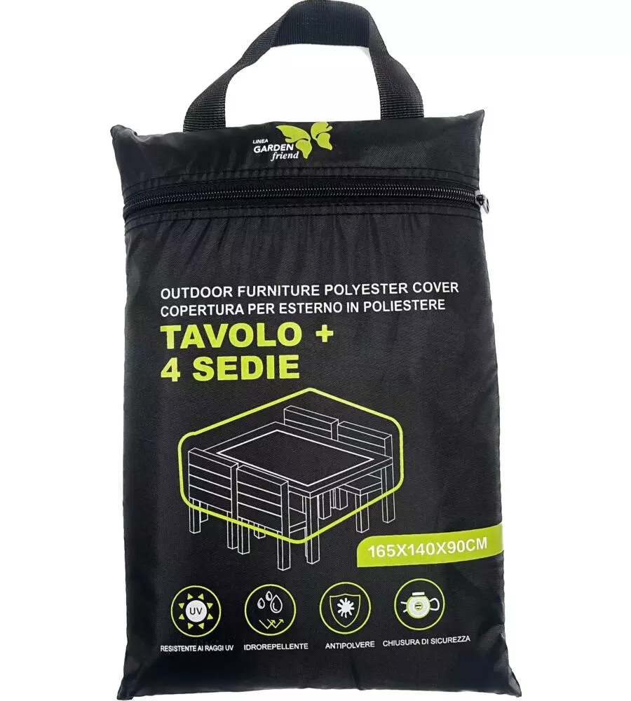 TELO DI COPERTURA PER TAVOLA E 4 SEDIE ESSENZA 165X140X90 CM