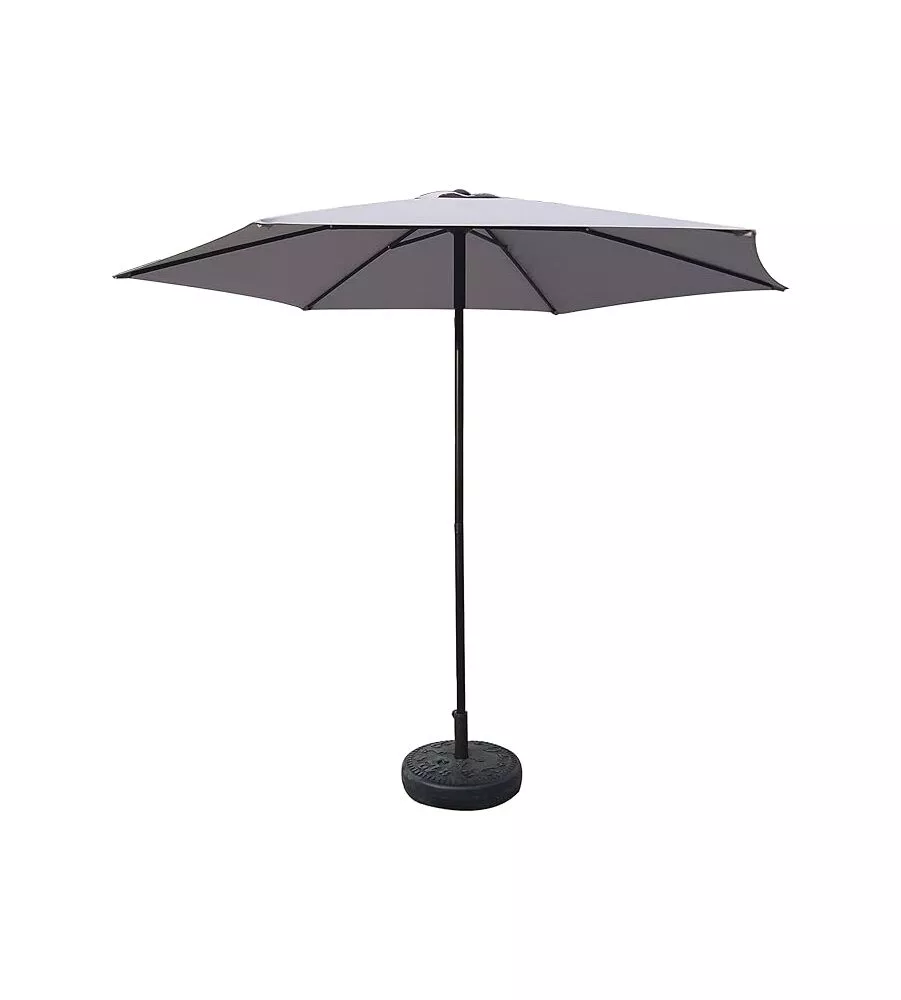 OMBRELLONE DA GIARDINO ROTONDO PUSH UP ESSENZA IN POLIESTERE GRIGIO 3X3 MT