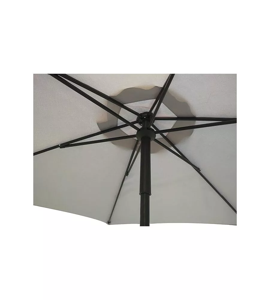OMBRELLONE DA GIARDINO ROTONDO PUSH UP ESSENZA IN POLIESTERE GRIGIO 3X3 MT