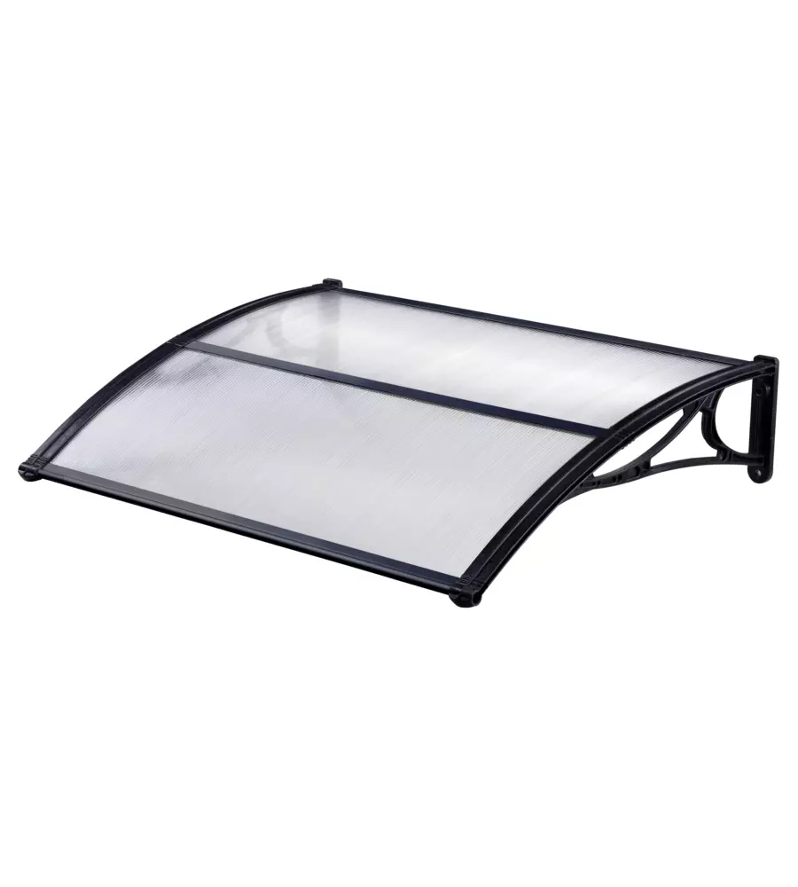 PENSILINA ESSENZA IN POLICARBONATO TRASPARENTE PROFILO CENTRALE NERO 120X80 CM