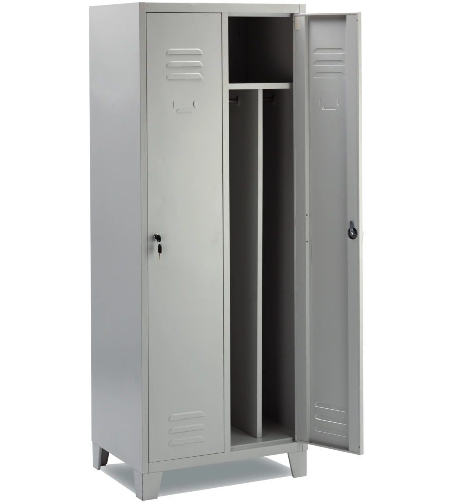 ARMADIETTO SPOGLIATOIO SPORCO PULITO ESSENZA IN METALLO 2 POSTI 68,5X50X180 CM