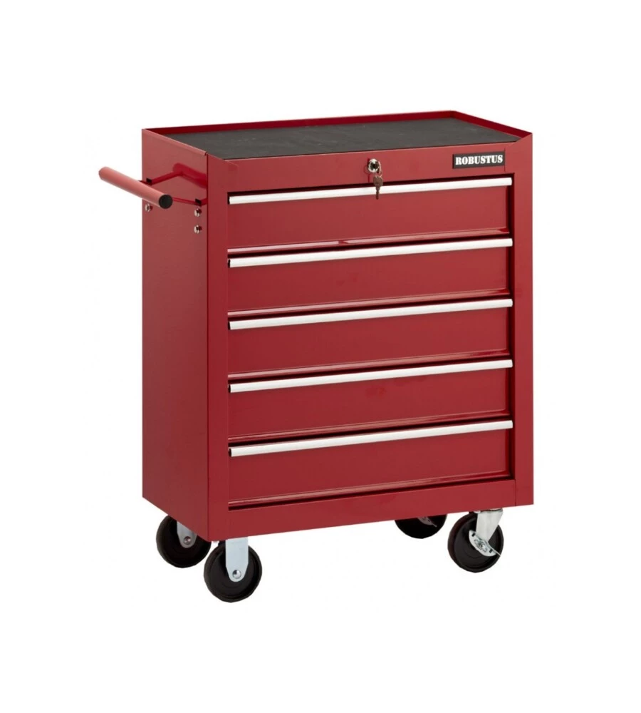 CARRELLO PORTA ATTREZZI 5 CASSETTI ESSENZA ROSSO 69X33X77,2 CM