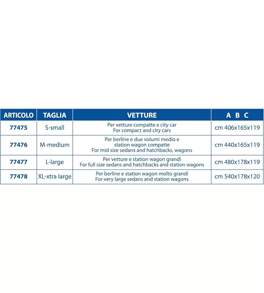 TELO ANTIGRANDINE COPRIAUTO GOODYEAR TG XL
