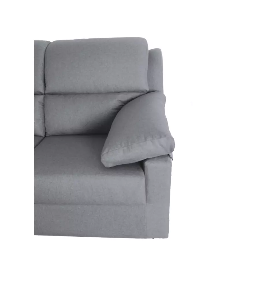 DIVANO 2 POSTI BELLAHOME "FIRENZE" GRIGIO TESSUTO SFODERABILE E ANTIMACCHIA, 150X95X93 CM