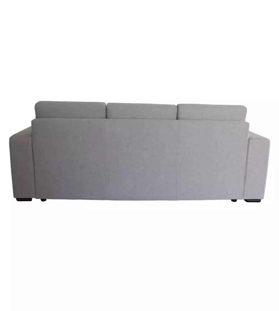 DIVANO CON PENISOLA REVERSIBILE BELLAHOME "BOLOGNA" BEIGE TESSUTO SFODERABILE E ANTIMACCHIA, 235X165X88 CM