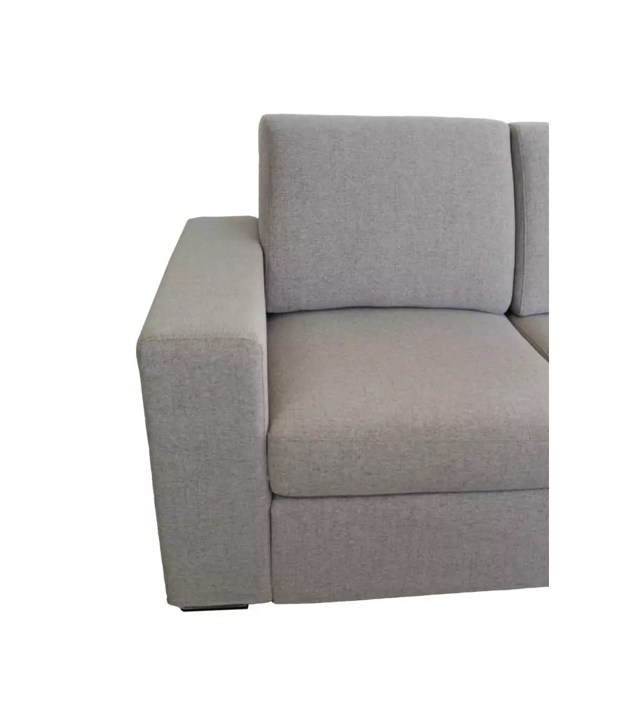 DIVANO CON PENISOLA REVERSIBILE BELLAHOME "BOLOGNA" BEIGE TESSUTO SFODERABILE E ANTIMACCHIA, 235X165X88 CM