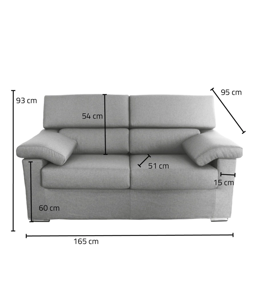 DIVANO 2 POSTI BELLAHOME "VENEZIA" MARRONE TESSUTO SFODERABILE E ANTIMACCHIA, 160X93X93 CM