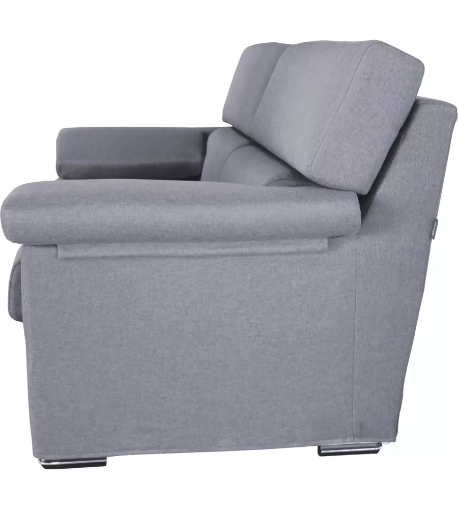 DIVANO 2 POSTI BELLAHOME "VENEZIA" GRIGIO TESSUTO SFODERABILE E ANTIMACCHIA, 160X93X93 CM
