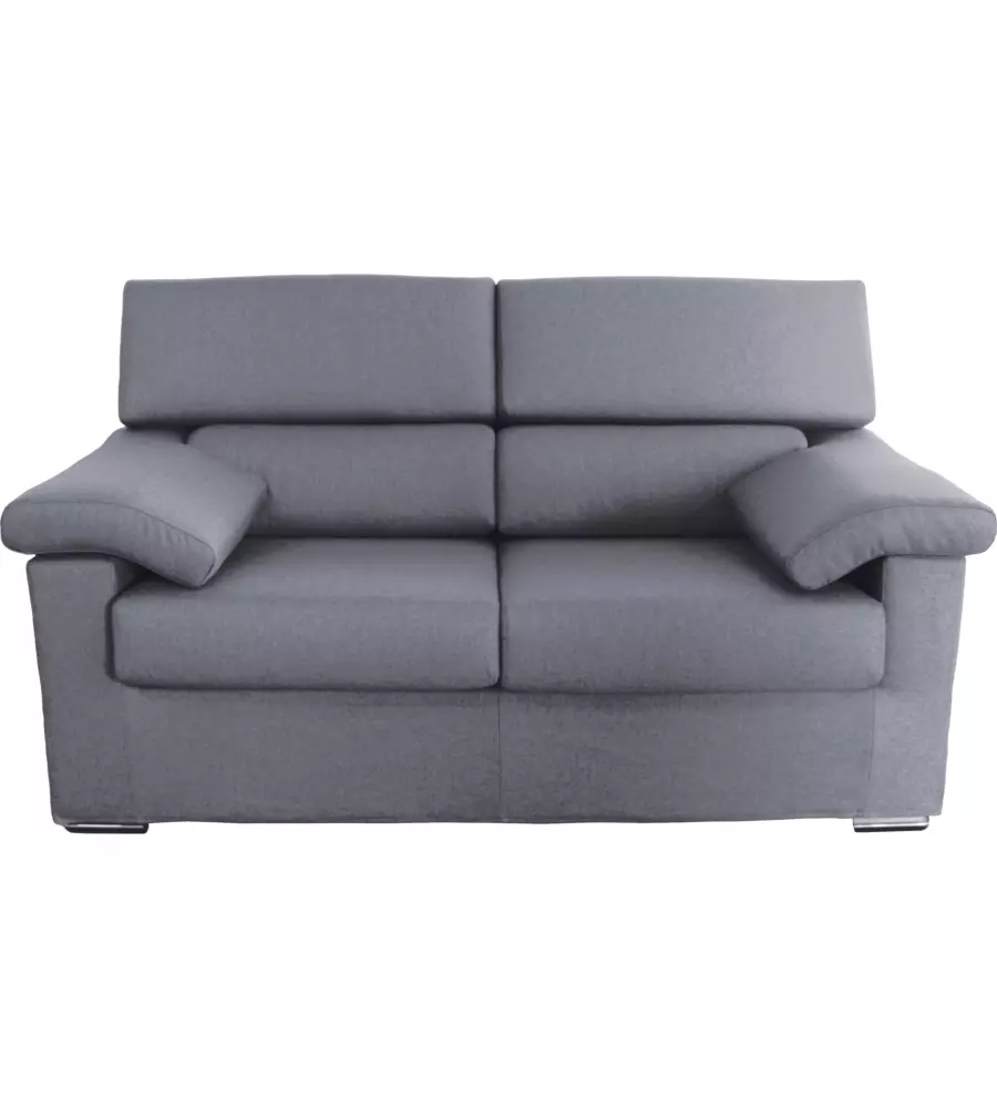 DIVANO 2 POSTI BELLAHOME "VENEZIA" GRIGIO TESSUTO SFODERABILE E ANTIMACCHIA, 160X93X93 CM