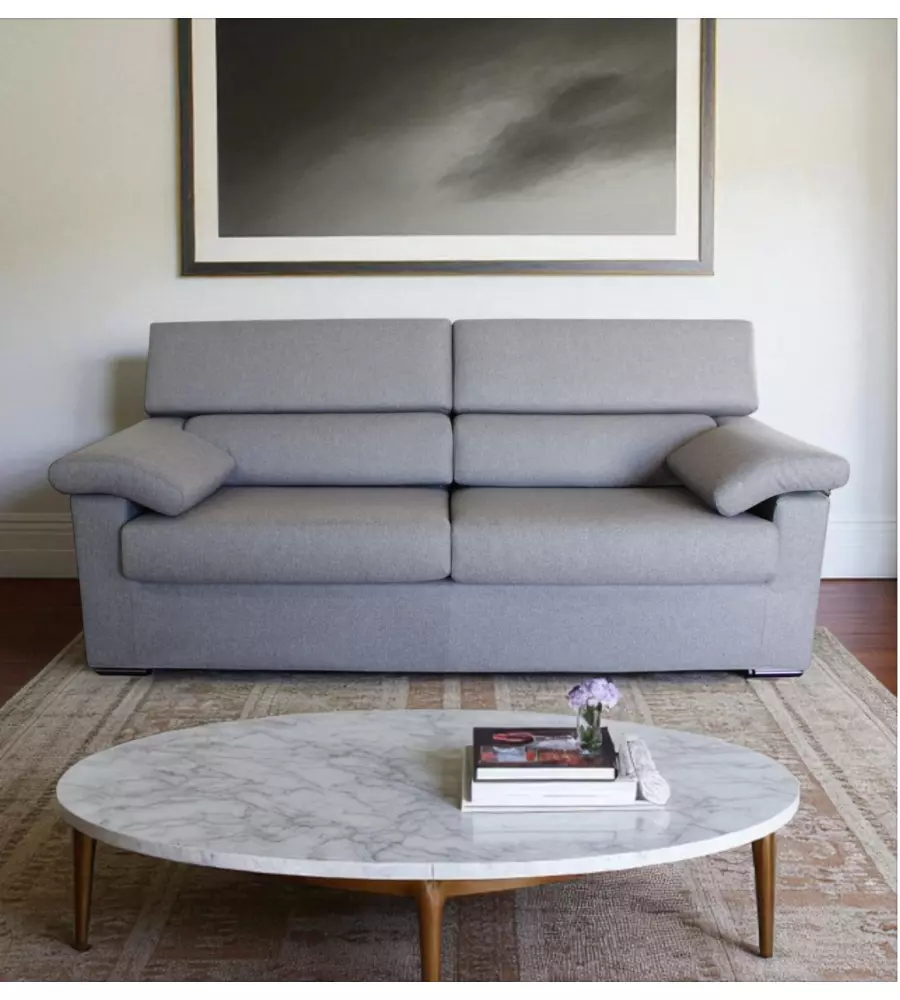 DIVANO 3 POSTI BELLAHOME "VENEZIA" GRIGIO TESSUTO SFODERABILE E ANTIMACCHIA, 200X93X93 CM