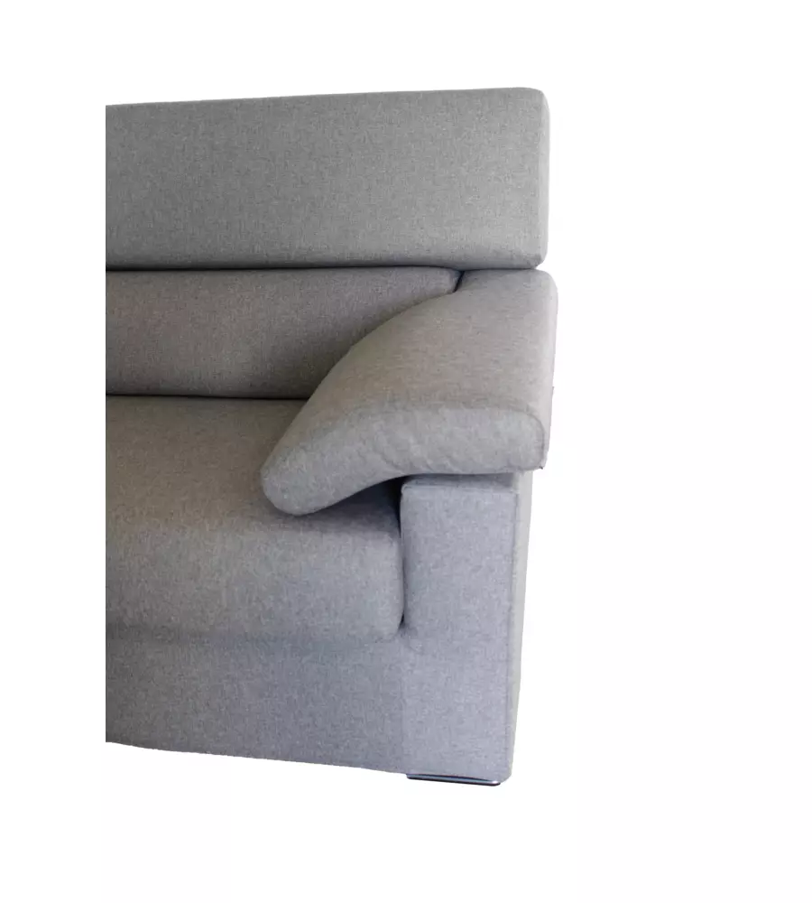 DIVANO 3 POSTI BELLAHOME "VENEZIA" GRIGIO TESSUTO SFODERABILE E ANTIMACCHIA, 200X93X93 CM