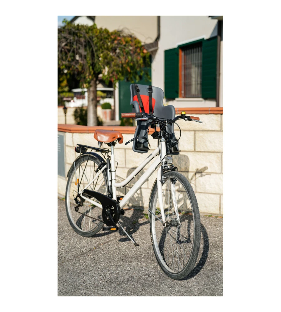 SEGGIOLINO ANTERIORE PER BICICLETTA LAMPA "GINNY" CON ATTACCO AL MANUBRIO COLORI ASSORTITI PORTATA MASSIMA 15 KG