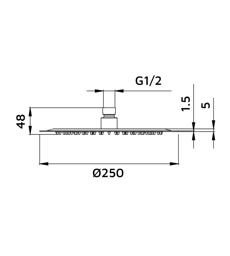 SOFFIONE DOCCIA IDRO-BRIC "METEORA" TONDO NERO 25 CM