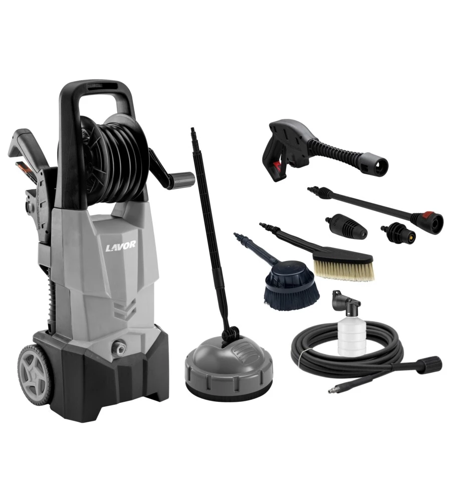 IDROPULITRICE ELETTRICA A FREDDO MULTIACCESSORIATA LAVORWASH "ONE EXTRA 135" GRIGIA 135 BAR 420 L/H 1900 W