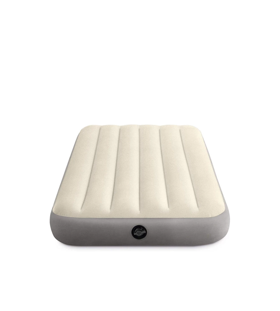 MATERASSO SINGOLO GONFIABILE INTEX "AIRBED DURA-BEAM SINGLE-HIGH" CREMA 99X191X25 CM - COD. 64101