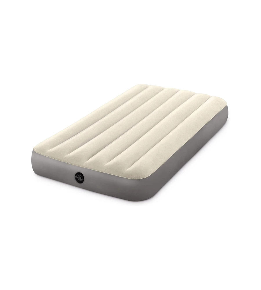 MATERASSO SINGOLO GONFIABILE INTEX "AIRBED DURA-BEAM SINGLE-HIGH" CREMA 99X191X25 CM - COD. 64101