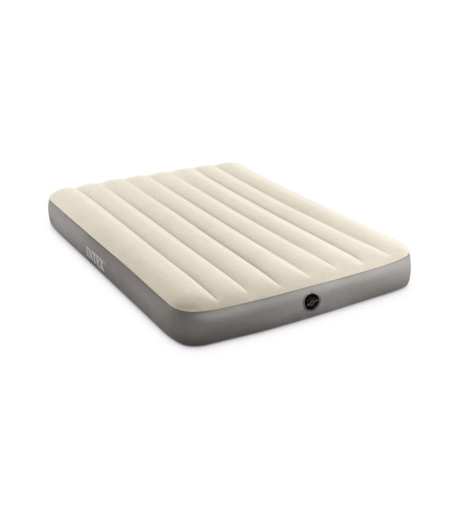 MATERASSO PIAZZA E MEZZA GONFIABILE INTEX "AIRBED DURA-BEAM SINGLE-HIGH" CREMA 137X191X25 CM - COD. 64102
