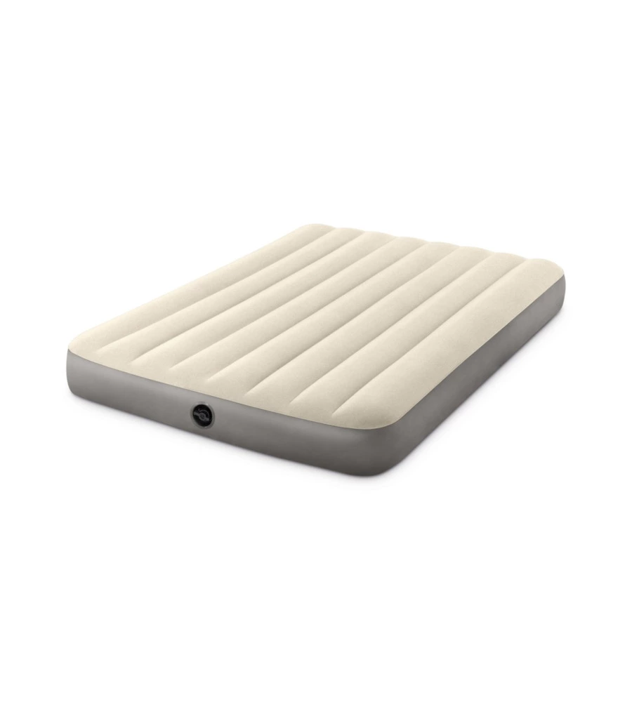 MATERASSO PIAZZA E MEZZA GONFIABILE INTEX "AIRBED DURA-BEAM SINGLE-HIGH" CREMA 137X191X25 CM - COD. 64102
