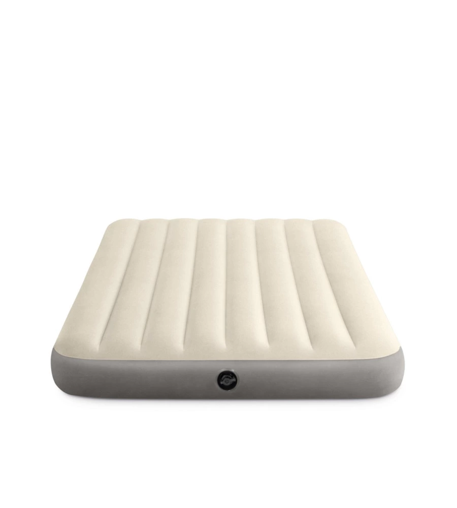 MATERASSO PIAZZA E MEZZA GONFIABILE INTEX "AIRBED DURA-BEAM SINGLE-HIGH" CREMA 137X191X25 CM - COD. 64102