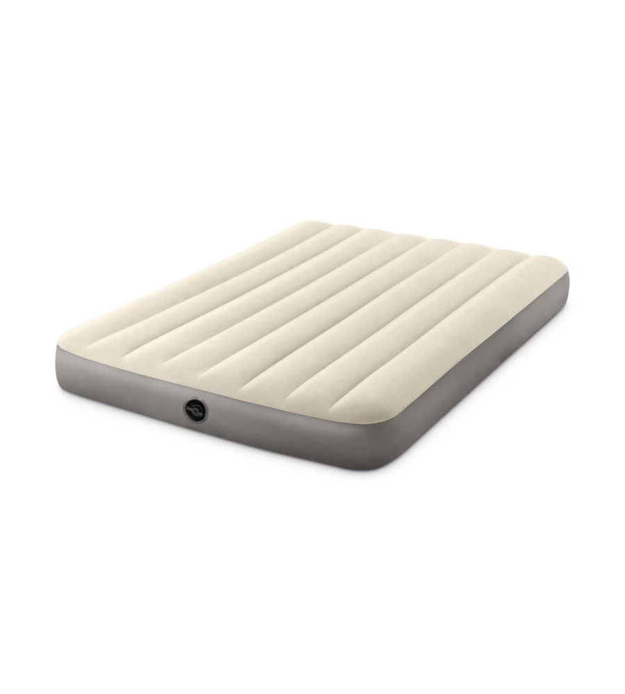 MATERASSO MATRIMONIALE GONFIABILE INTEX "AIRBED DURA-BEAM SINGLE-HIGH" CREMA 152X203X25 CM - COD. 64103