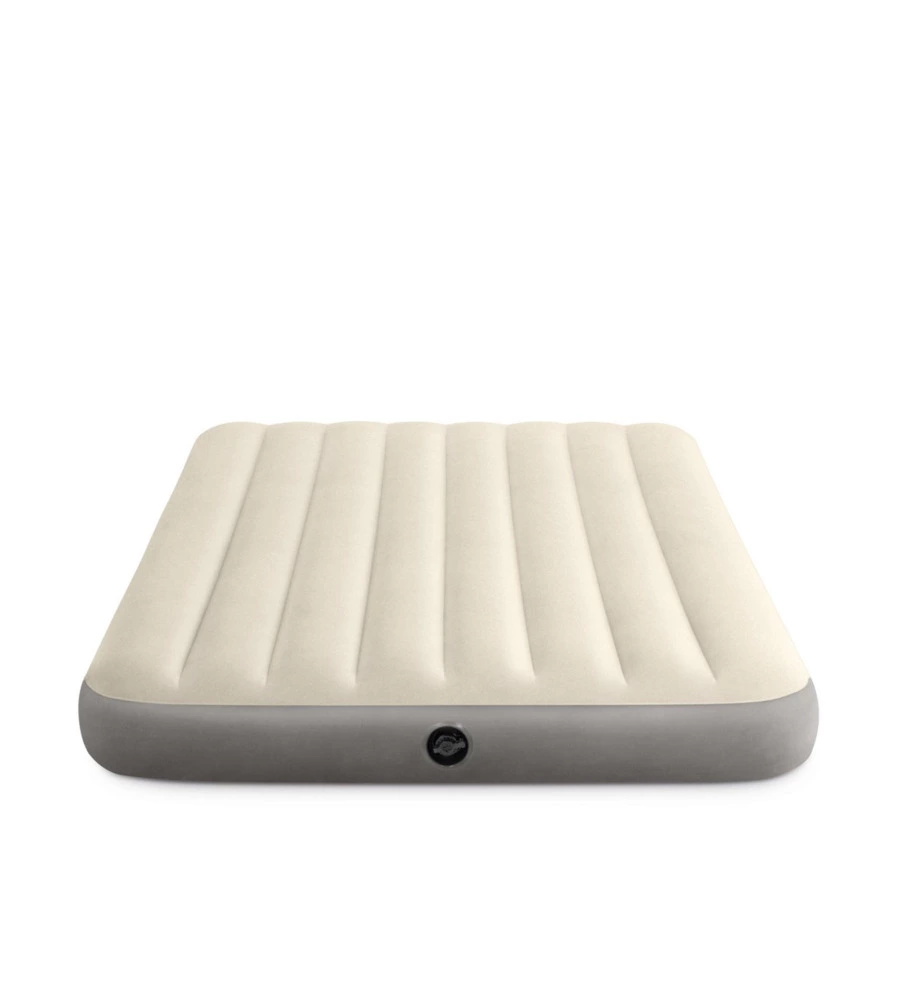MATERASSO MATRIMONIALE GONFIABILE INTEX "AIRBED DURA-BEAM SINGLE-HIGH" CREMA 152X203X25 CM - COD. 64103