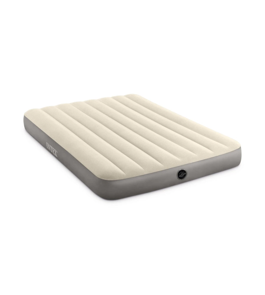 MATERASSO MATRIMONIALE GONFIABILE INTEX "AIRBED DURA-BEAM SINGLE-HIGH" CREMA 152X203X25 CM - COD. 64103