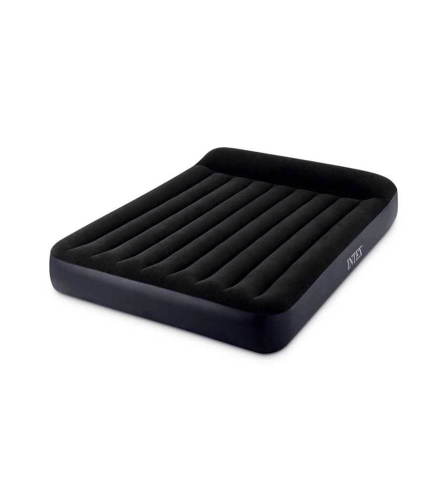 MATERASSO MATRIMONIALE GONFIABILE INTEX "AIRBED DURA-BEAM PILLOW REST CLASSIC" BLU SCURO 152X203X25 CM - COD. 64143