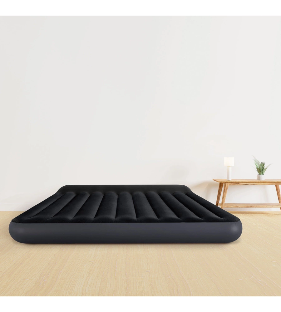 MATERASSO MATRIMONIALE GONFIABILE INTEX "AIRBED DURA-BEAM PILLOW REST CLASSIC" BLU SCURO 183X203X25 CM - COD. 64144
