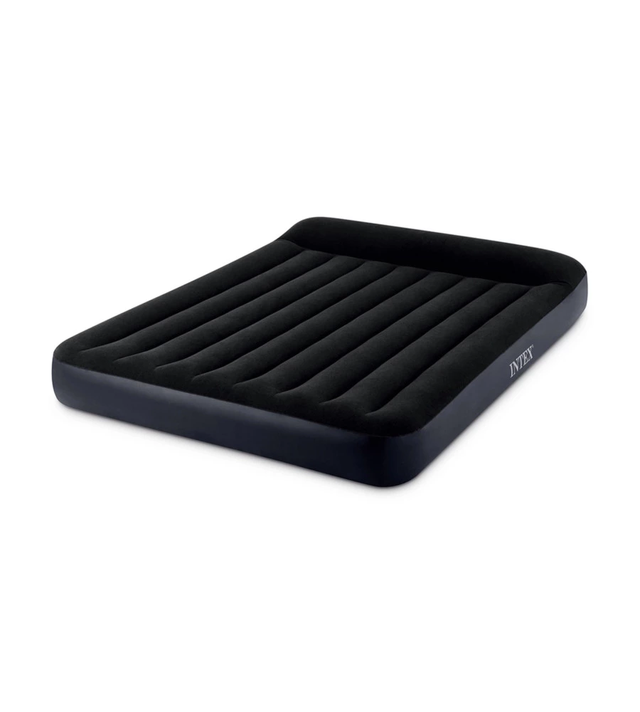 MATERASSO MATRIMONIALE GONFIABILE INTEX "AIRBED DURA-BEAM PILLOW REST CLASSIC" BLU SCURO 152X203X25 CM - COD. 64150ND