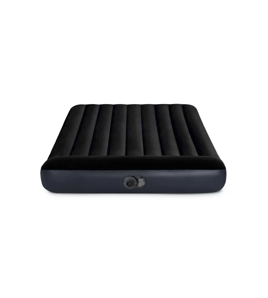 MATERASSO MATRIMONIALE GONFIABILE INTEX "AIRBED DURA-BEAM PILLOW REST CLASSIC" BLU SCURO 152X203X25 CM - COD. 64150ND