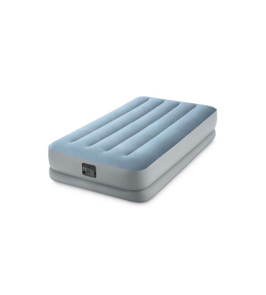 MATERASSO SINGOLO AUTOGONFIANTE INTEX "AIRBED DURA-BEAM MID-RISE COMFORT" AZZURRO CON POMPA USB INCORPORATA 99X191X36 CM - COD. 64157