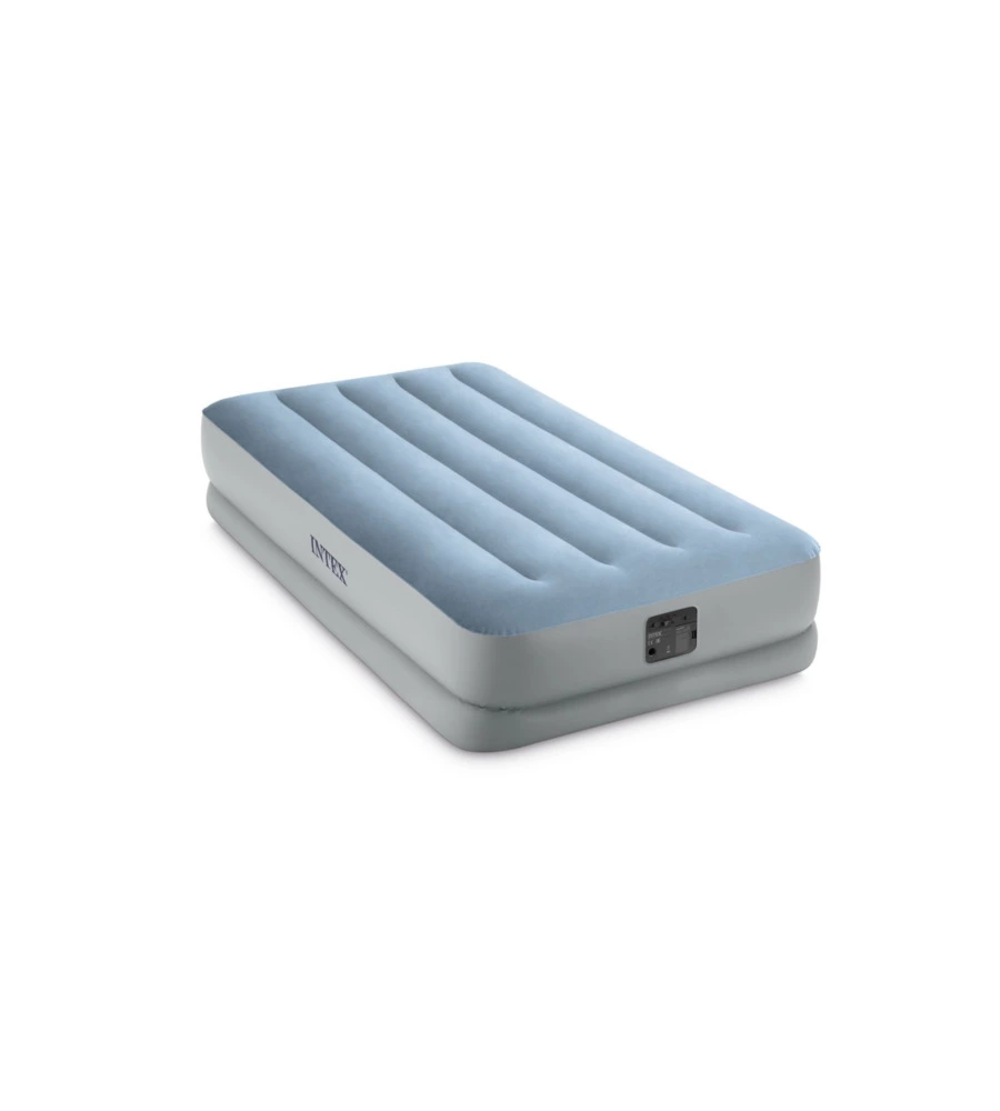 MATERASSO SINGOLO AUTOGONFIANTE INTEX "AIRBED DURA-BEAM MID-RISE COMFORT" AZZURRO CON POMPA USB INCORPORATA 99X191X36 CM - COD. 64157