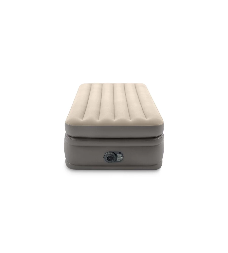 MATERASSO SINGOLO AUTOGONFIANTE INTEX "AIRBED DURA-BEAM PRIME COMFORT ELEVATED" CON POMPA ELETTRICA INCORPORATA BEIGE 99X191X51 CM - COD. 64162ND