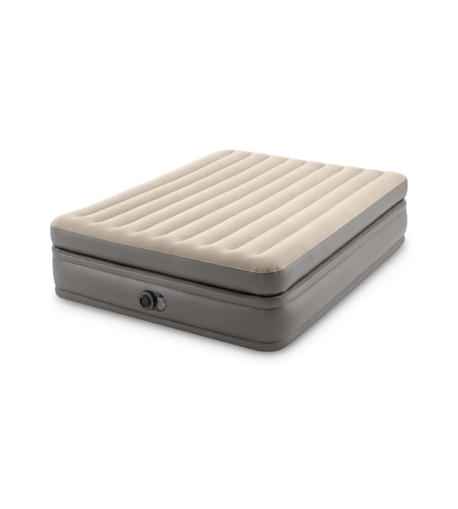 MATERASSO MATRIMONIALE AUTOGONFIANTE INTEX "AIRBED DURA-BEAM PRIME COMFORT ELEVATED" CON POMPA ELETTRICA INCORPORATA BEIGE 152X203X51 CM - COD. 64164ND