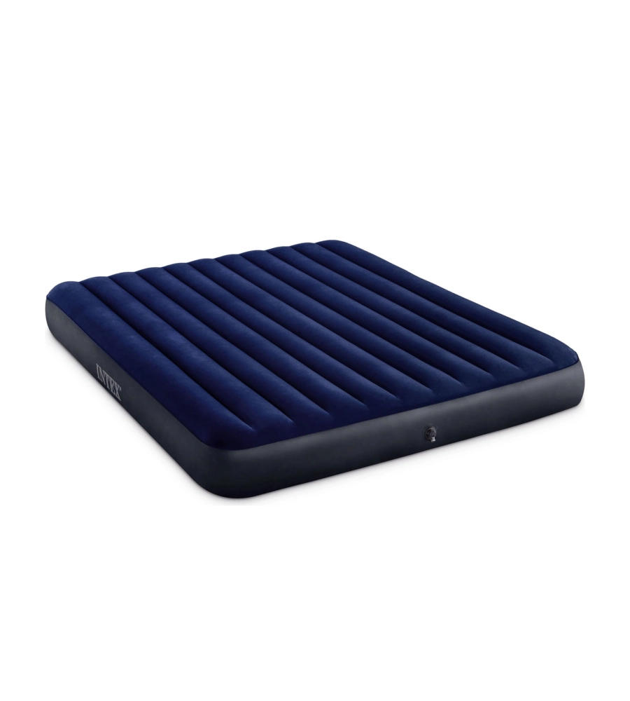 MATERASSO MATRIMONIALE KING GONFIABILE INTEX "AIRBED DURA-BEAM STANDARD CLASSIC DOWNY" BLU 183X203X25 CM - COD. 64755