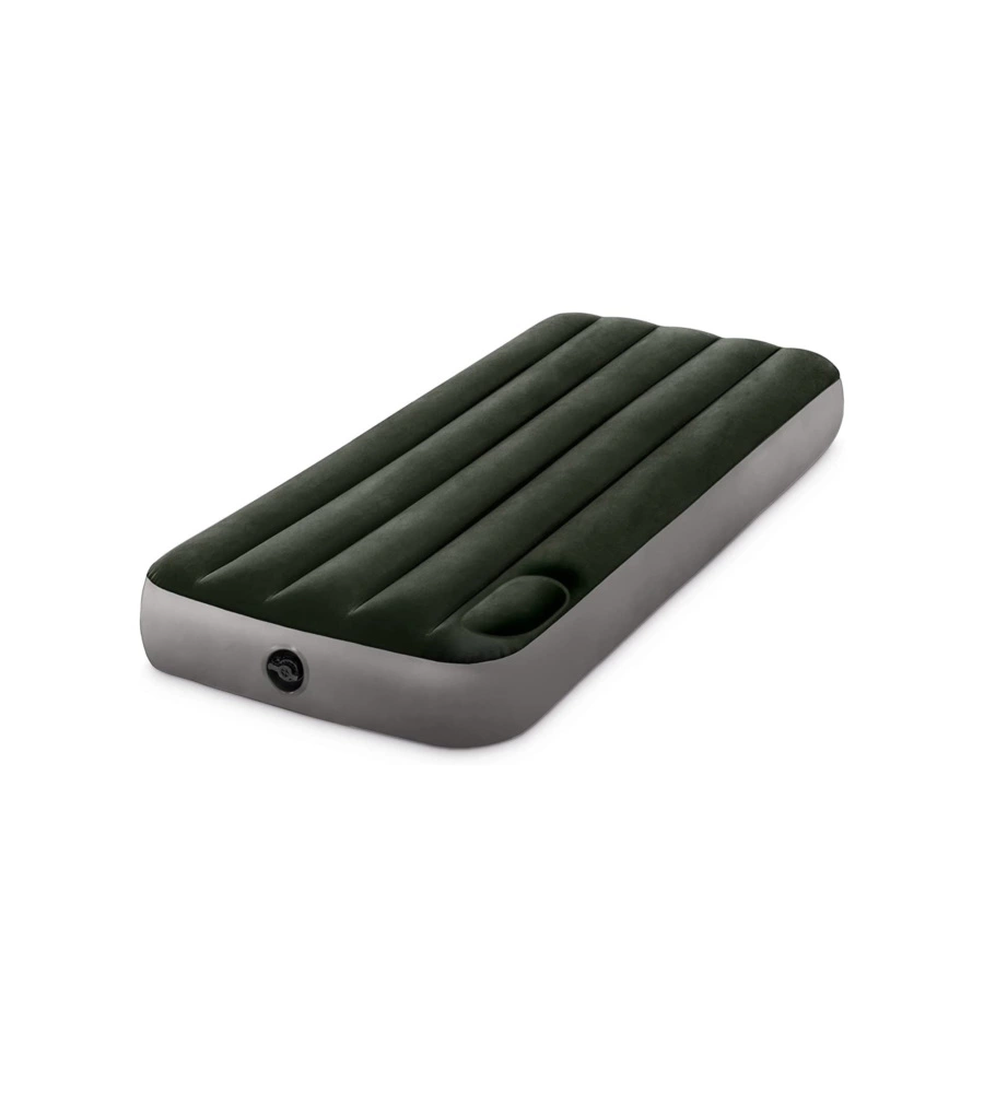MATERASSO MEZZA PIAZZA GONFIABILE INTEX "AIRBED DURA-BEAM STANDARD DOWNY" CON POMPA A PEDALE VERDE 76X191X25 CM - COD. 64760