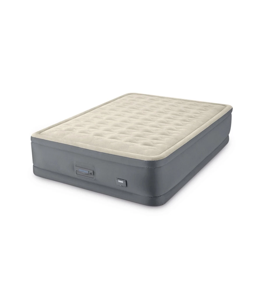 MATERASSO MATRIMONIALE AUTOGONFIANTE INTEX "AIRBED DURA-BEAM PREMAIRE II" CON POMPA ELETTRICA INCORPORATA, PORTA USB E CONTROLLO TRAMITE APP BEIGE 152X203X46 CM - COD. 64926