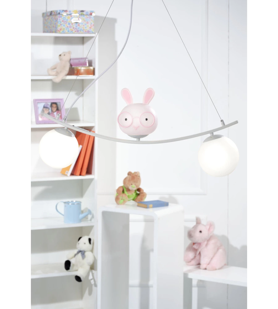 LAMPADA A SOSPENSIONE LED ONLI "BUNNY" 2 LUCI ROSA