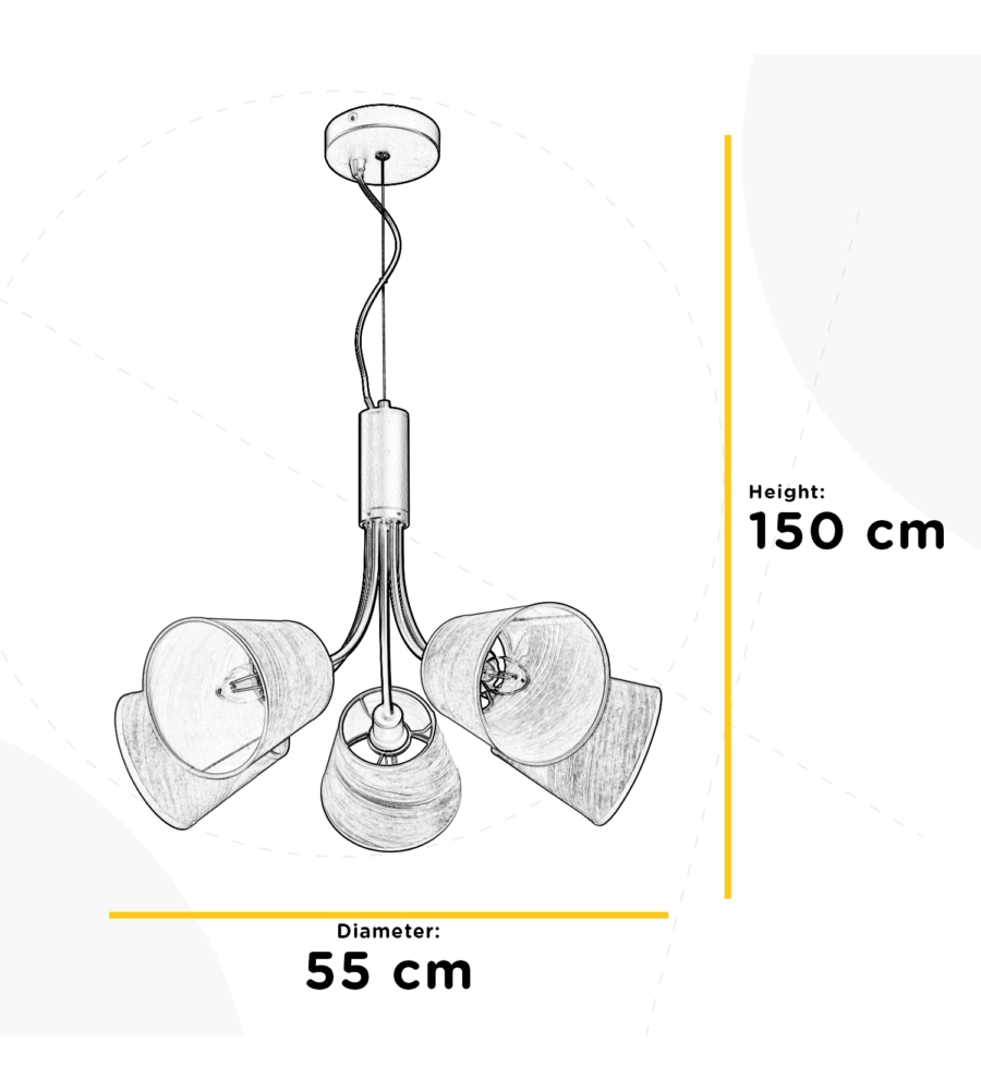 LAMPADARIO ONLI "ASIA" 5 LUCI, E14