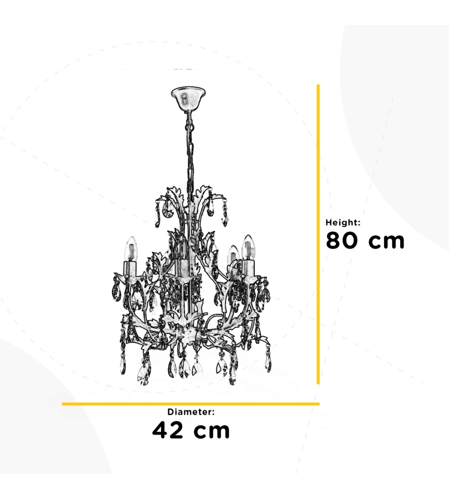 LAMPADARIO ONLI "BOTTE" 5 LUCI BRONZO, E14