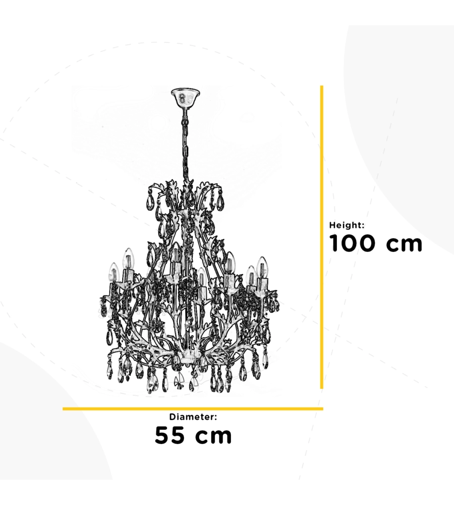 LAMPADARIO ONLI "BOTTE" 8 LUCI BRONZO, E14