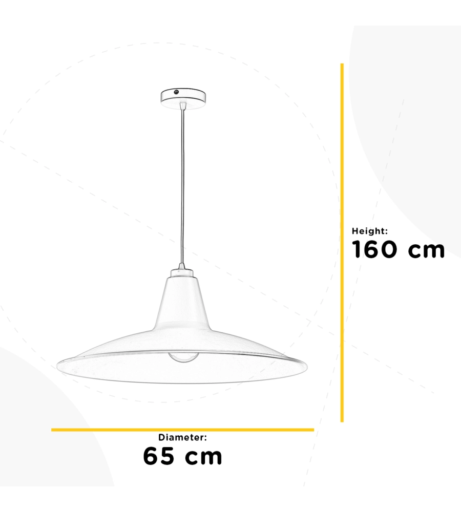 LAMPADARIO ONLI "SOMBRERO" BIANCO DIAMETRO 65 CM, E27