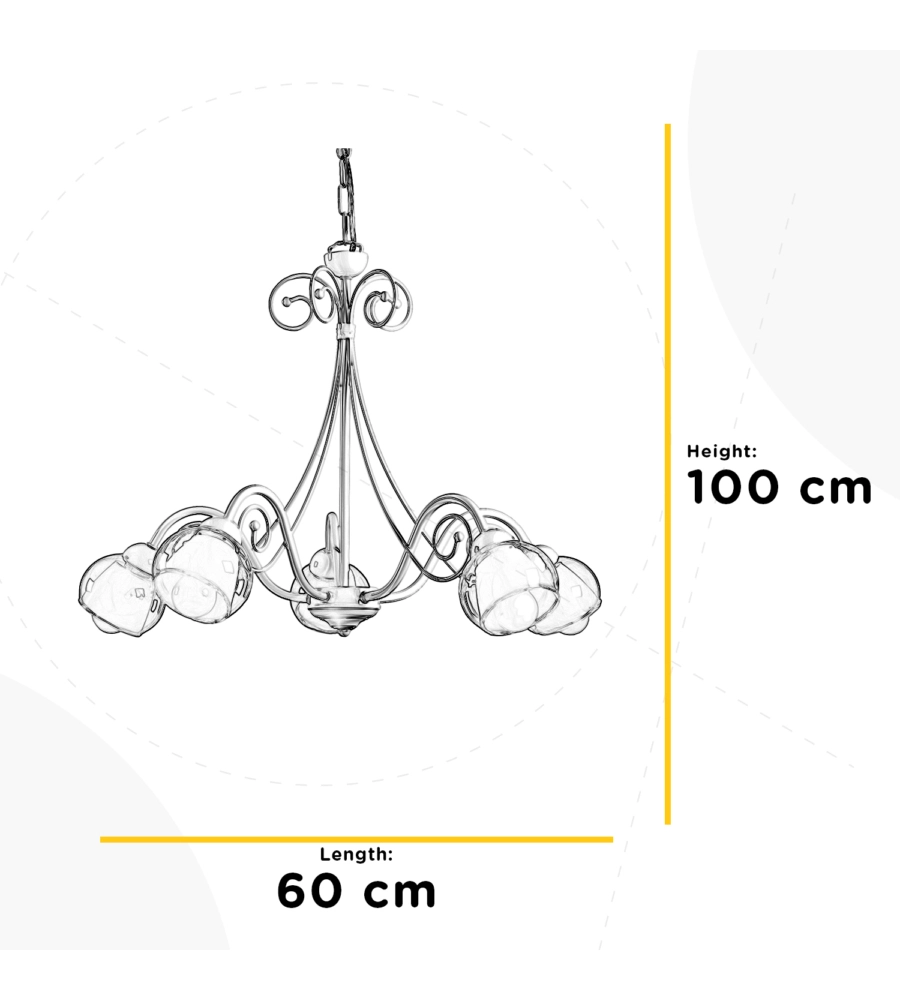 LAMPADARIO ONLI "CAMILLA" 4 LUCI, E14