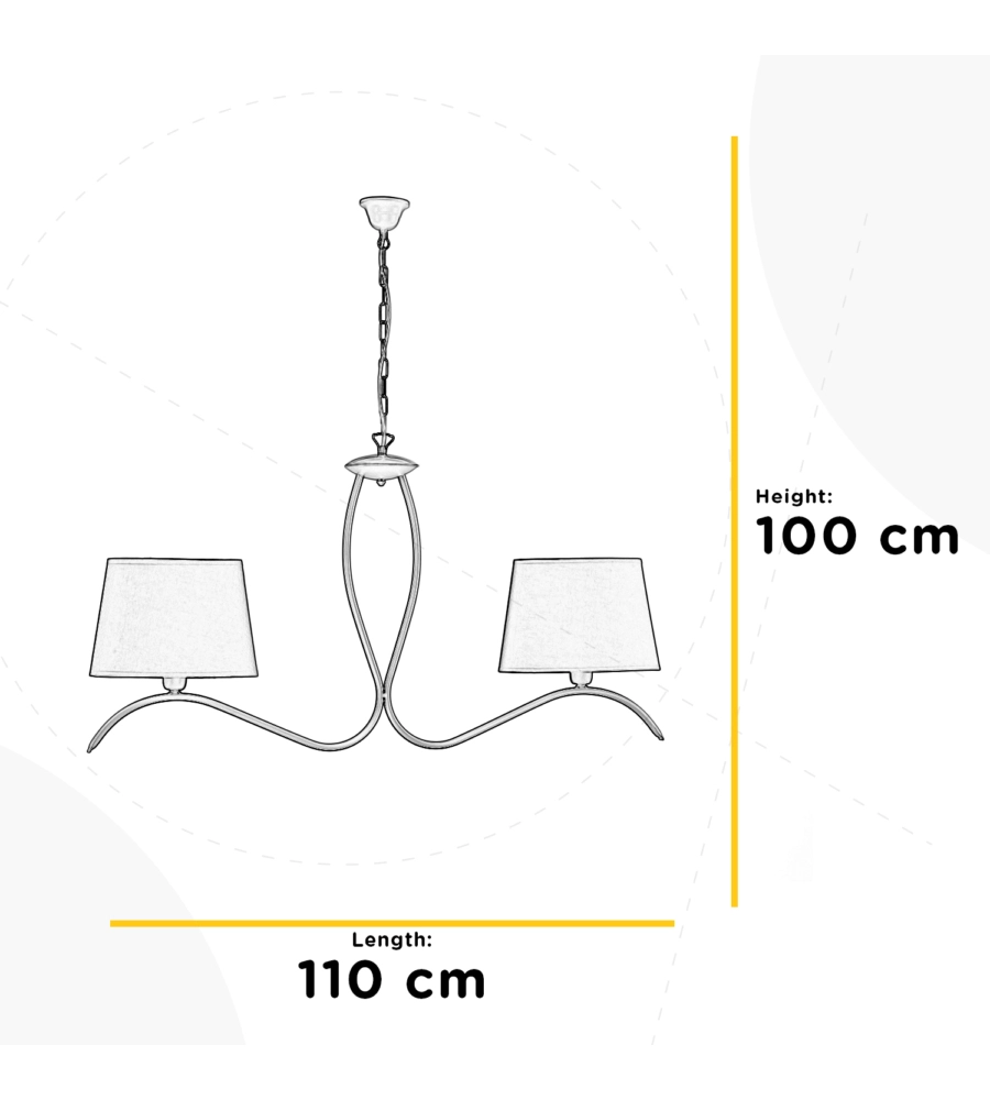 LAMPADARIO ONLI "BILIARDO ZEN" 2 LUCI, E27