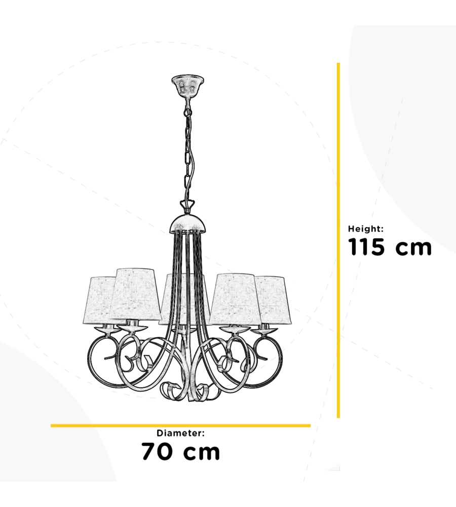 LAMPADARIO ONLI "POMPEI" 5 LUCI, E14